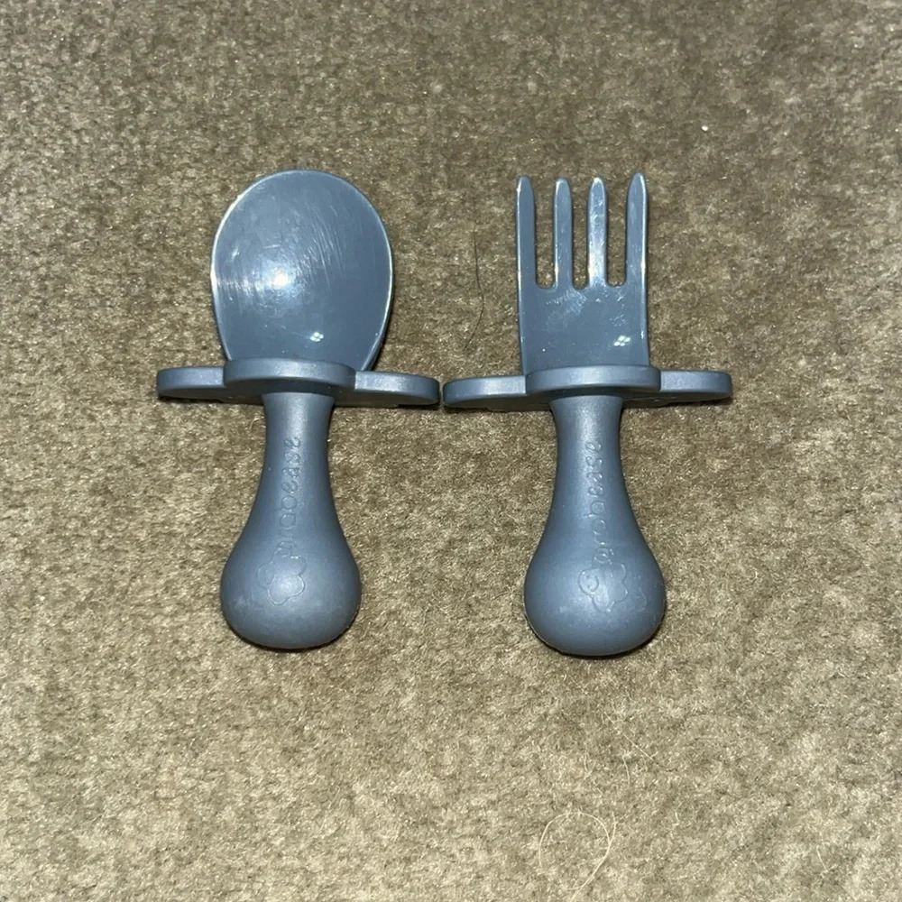 Grabease Toddler Spoon and Fork for First Stage Self Feeding for Babies